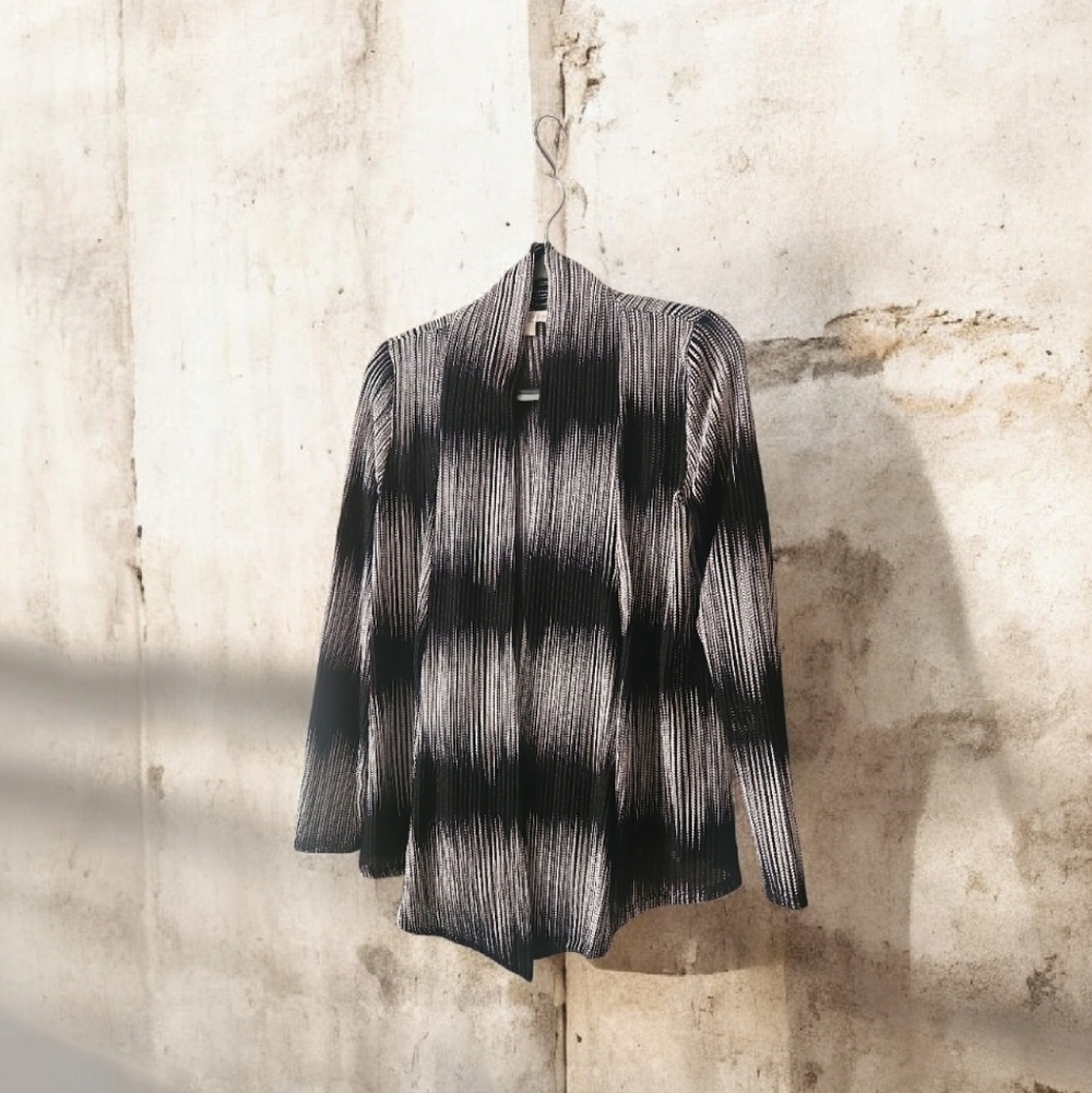 Jacket Black White Sheer Cool Pattern By Blue Mood Size L